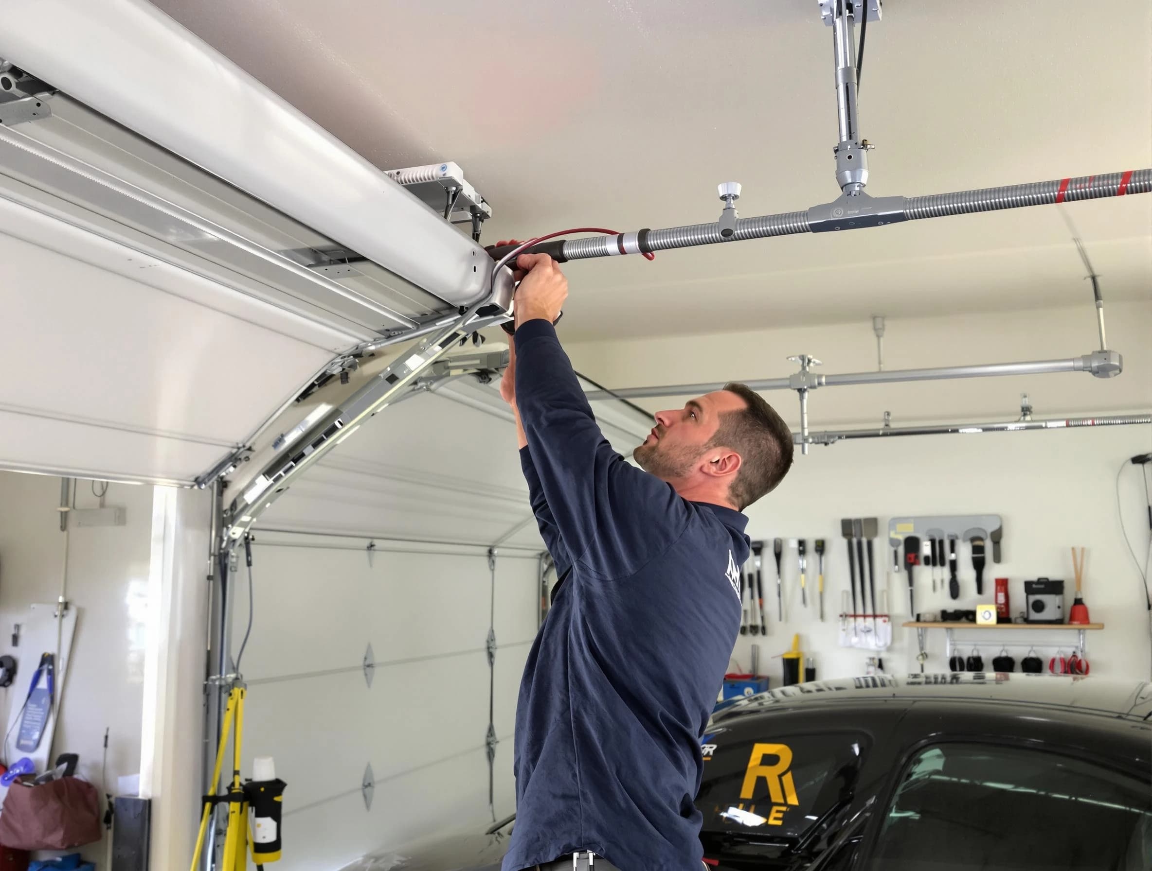 Sherrelwood Garage Door Repair technician performing garage door cable repair in Sherrelwood