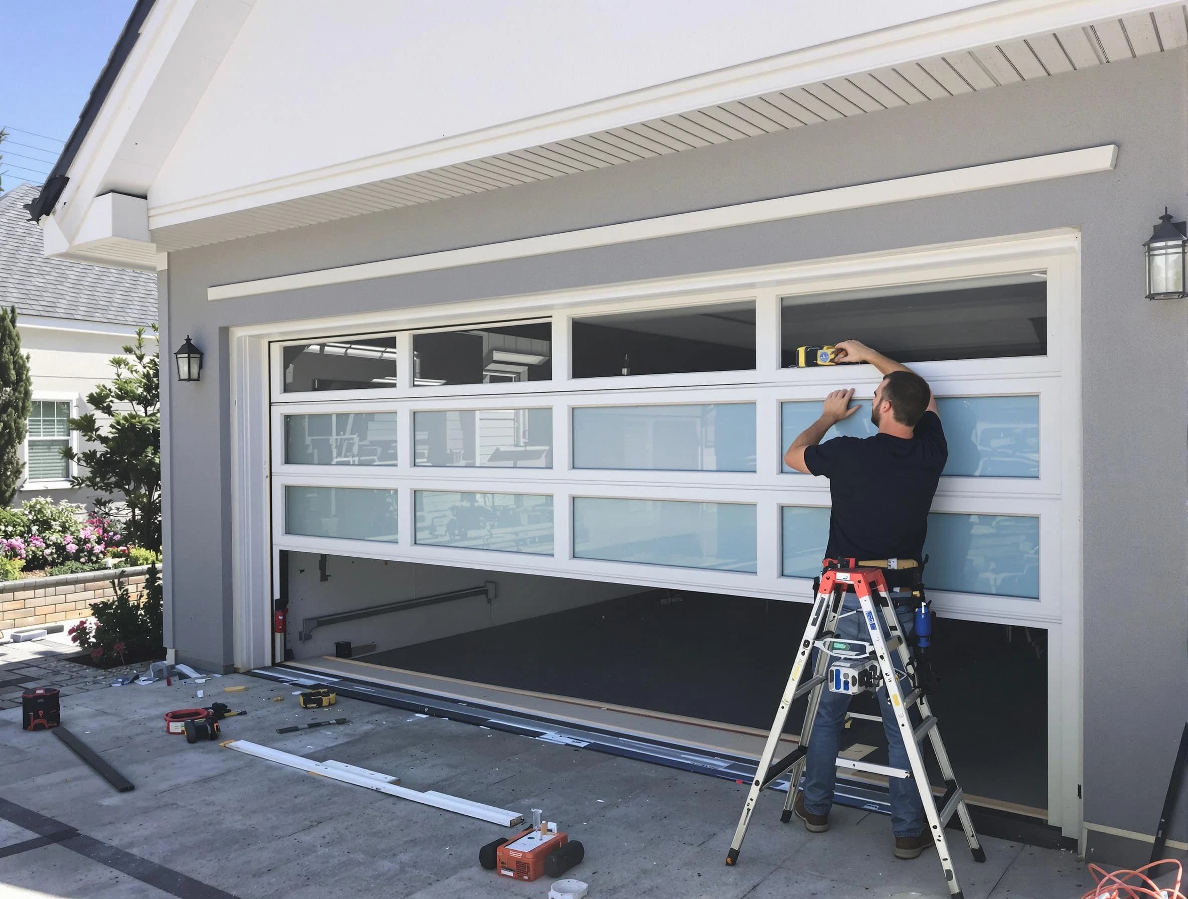 Sherrelwood Garage Door Repair team performing garage door replacement in Sherrelwood