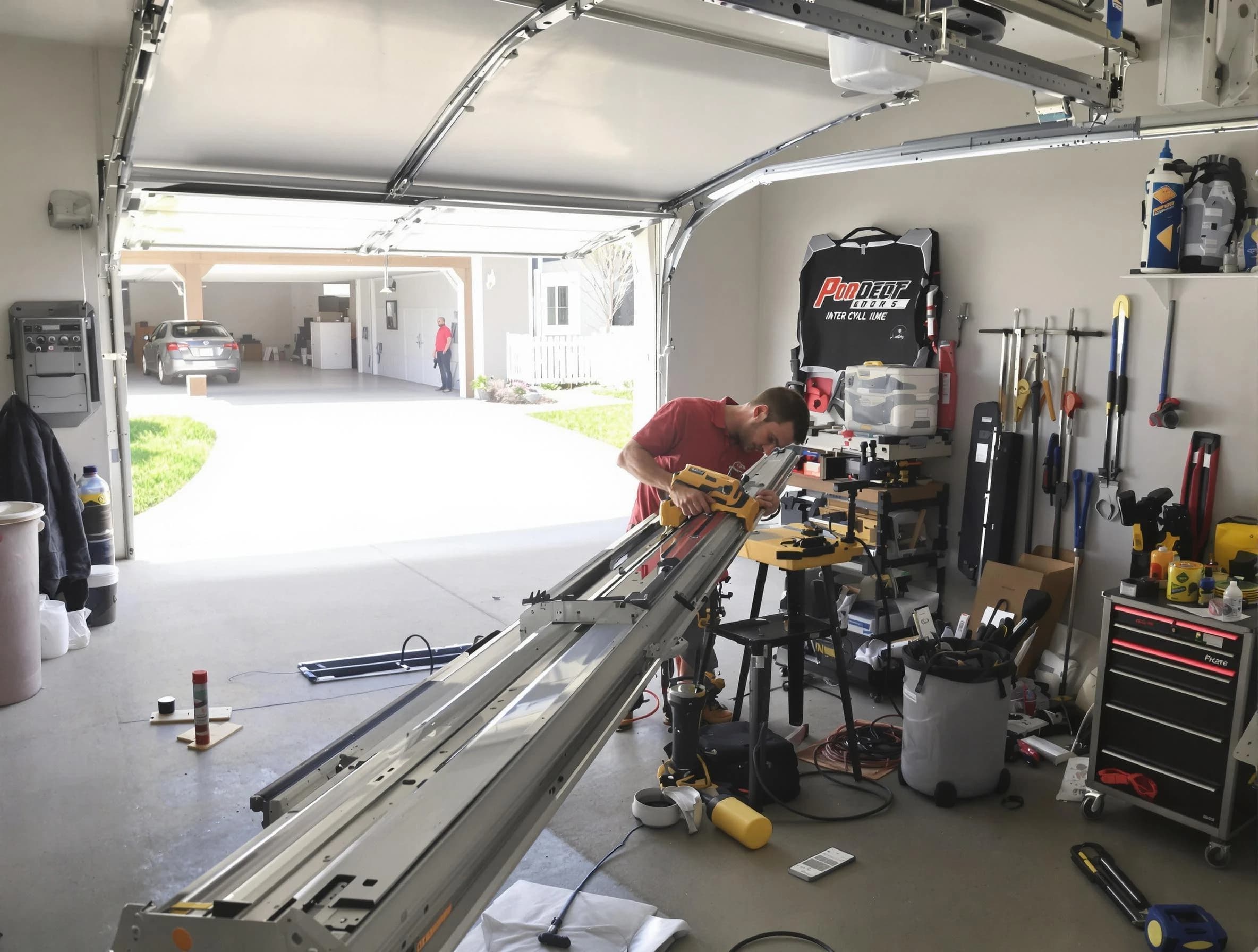Sherrelwood Garage Door Repair expert performing track repair in Sherrelwood
